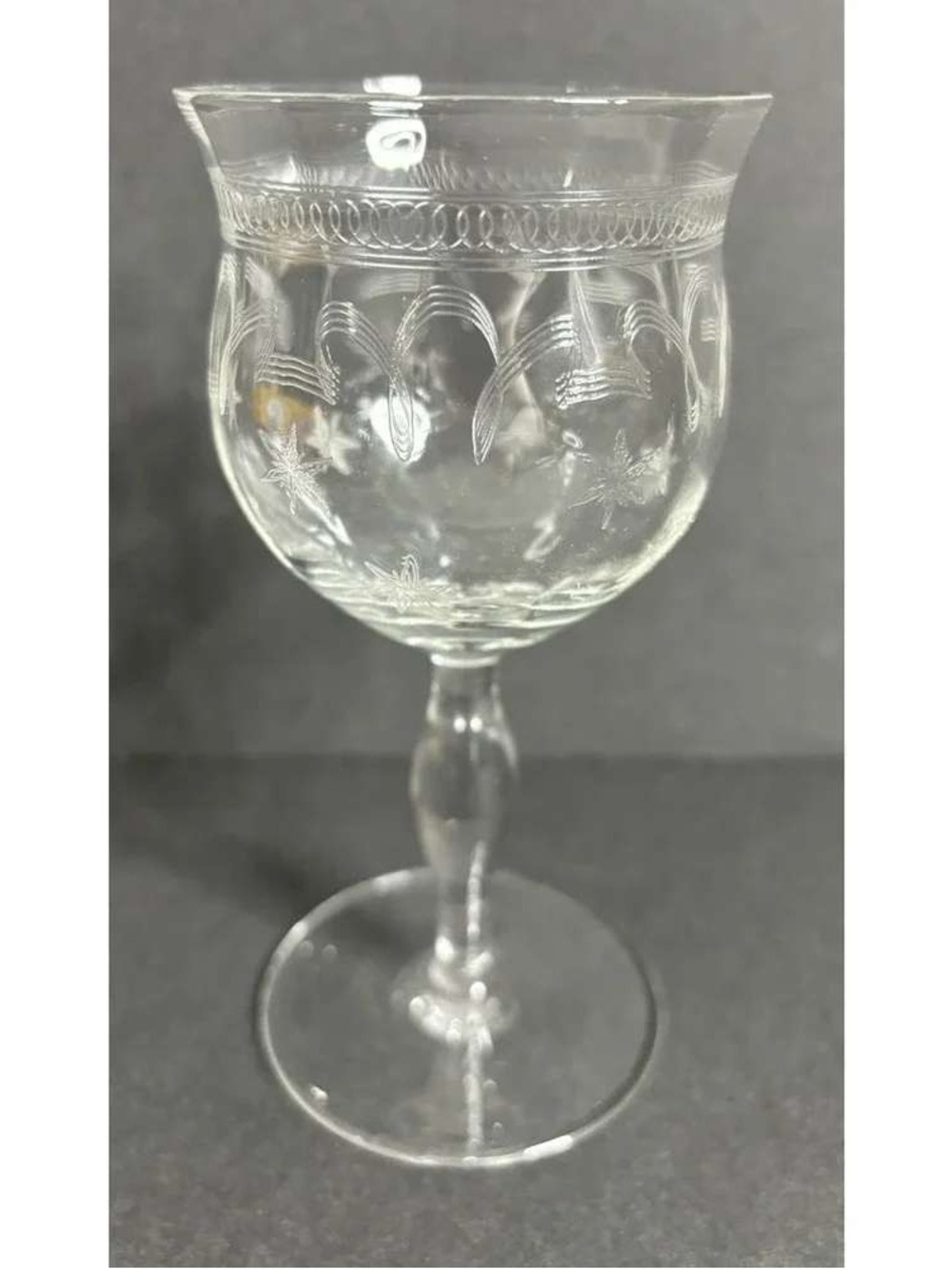 Etched Clear Crystal Wine Goblet - Classic Stemware